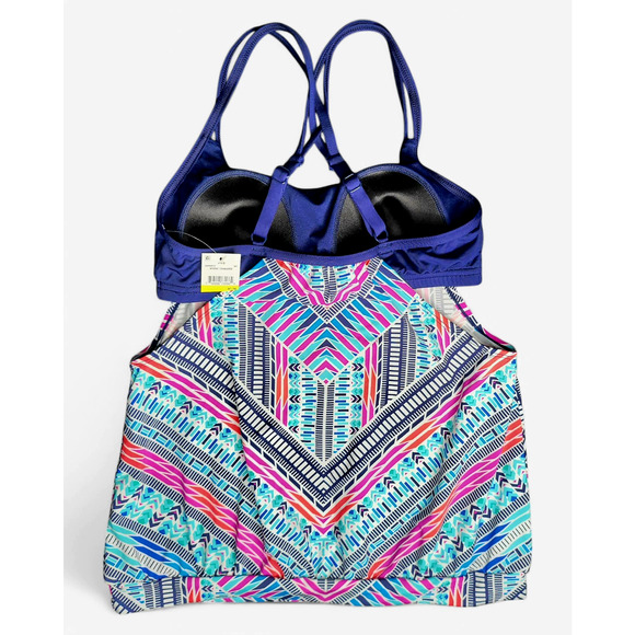 NWT JAG Chevron Print Cross Back Tankini Top Swimsuit Women's S & M Available - Picture 4 of 7